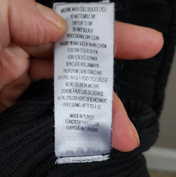 Opening Ceremony Black Lotus peplum flounce hem jacquard stretch midi dress M - Picture 8 of 10